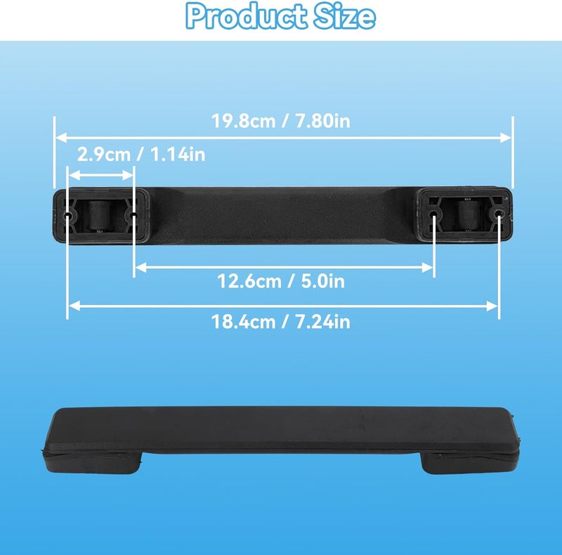 Frdhee 2PCS Luggage Handle, 7.8in Plastic Suitcase Handle Replacement Strap Grip Replacement for Suitcase Case, Black - Image 3